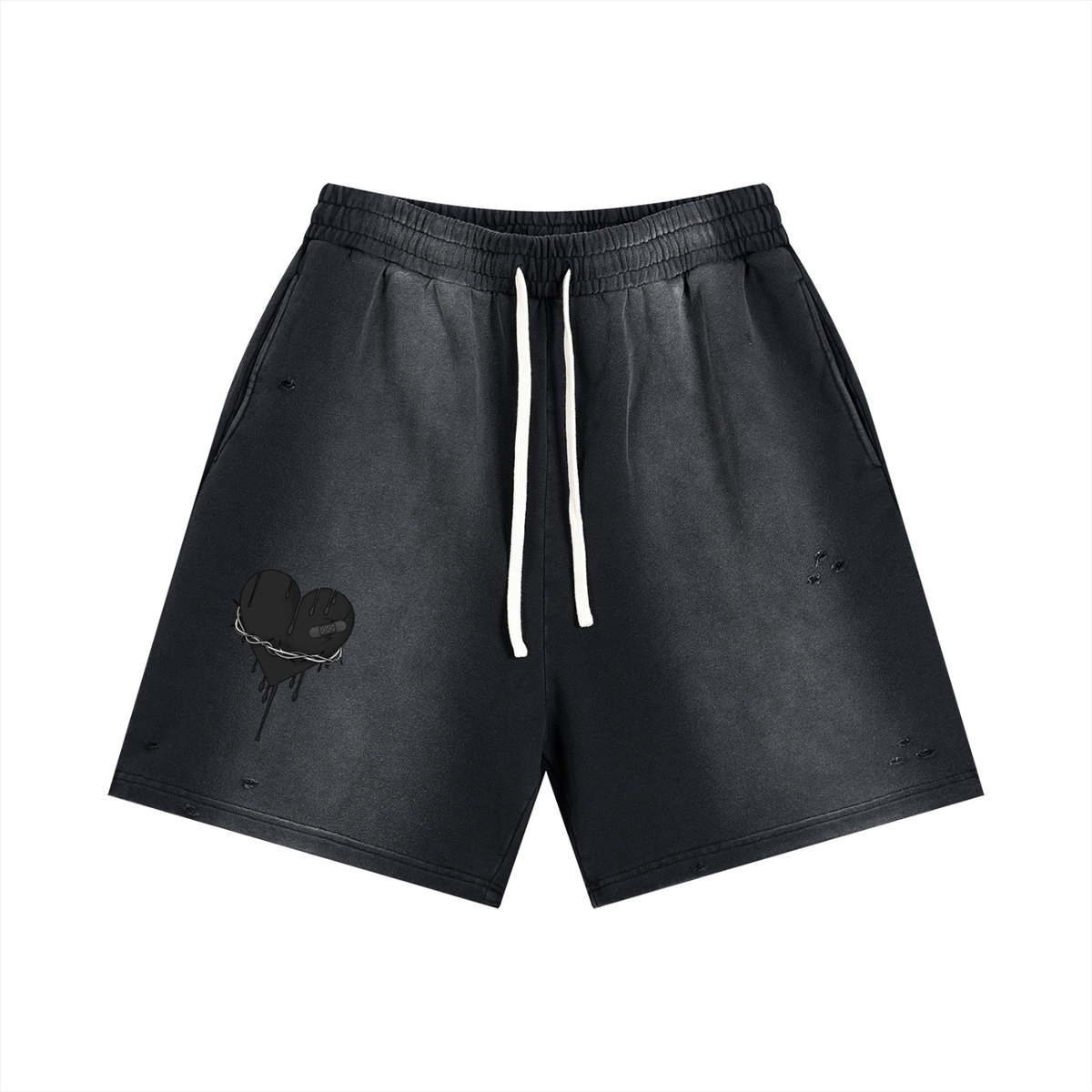 Broken Love | Black Heart Sun Fade Shorts