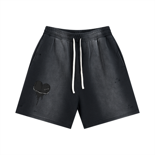 Broken Love | Black Heart Sun Fade Shorts