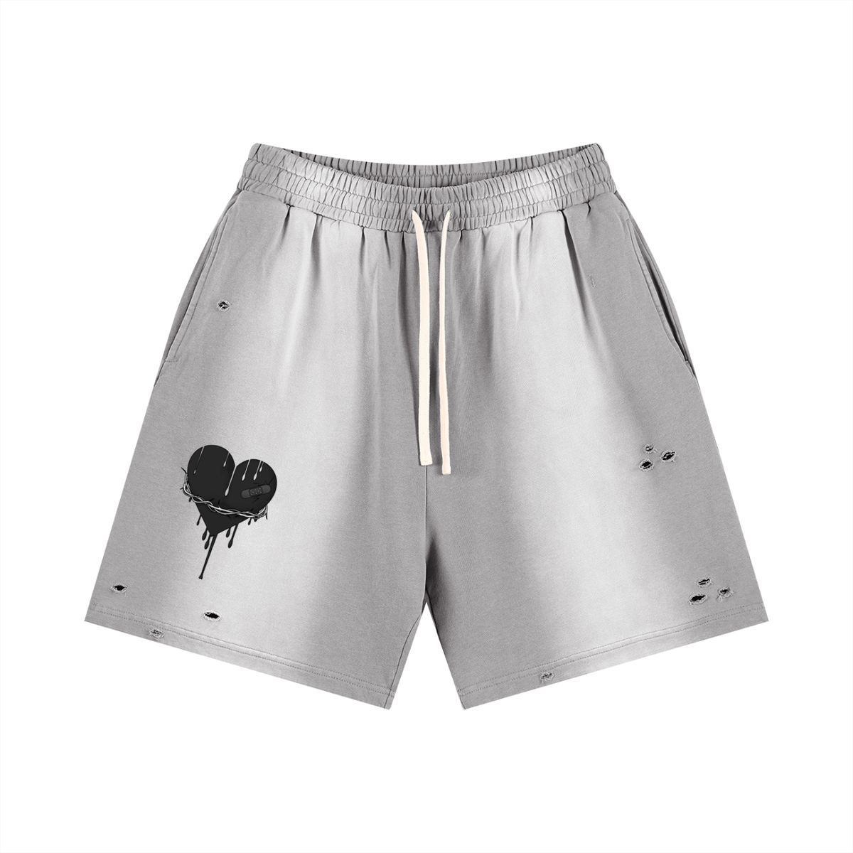 Broken Love | Black Heart Sun Fade Shorts