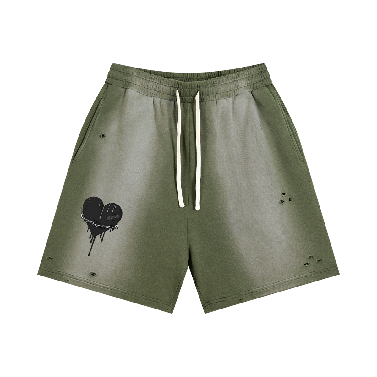 Broken Love | Black Heart Sun Fade Shorts