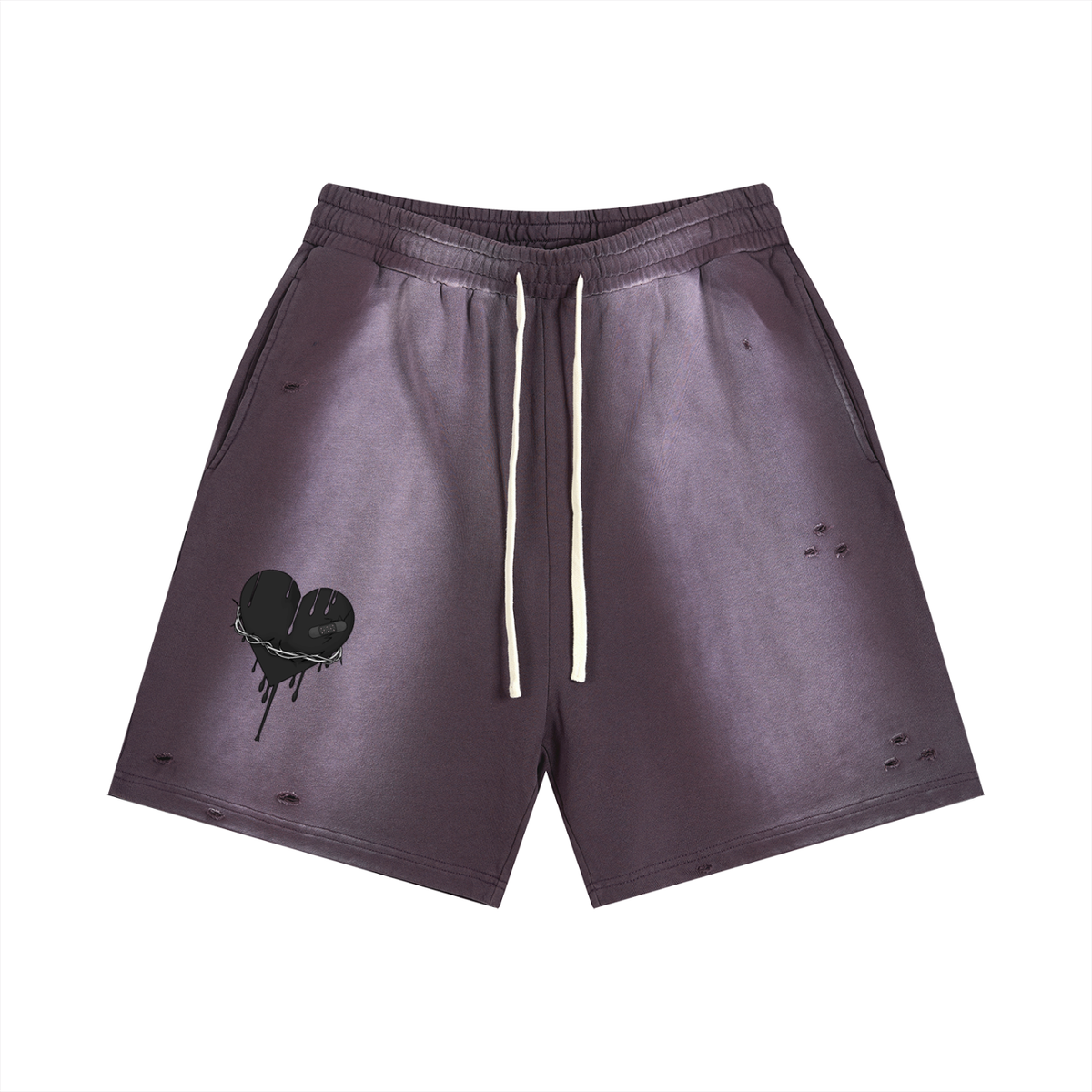 Broken Love | Black Heart Sun Fade Shorts